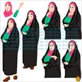 وکتور زن ایرانی با چادر مشکی با قابلیت متحرکسازی