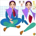 طرح لایه باز دخترجوان با پوشش محلی ایرانی