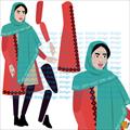وکتور دختر ایرانی با پوشش ایرانی و لباس طرحدار