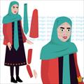 وکتور دختر با حجاب اسلامی