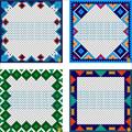 مجموعه کادرهای مربعی طرح کاشی سنتی اسلامی بدون پس زمینه