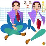 طرح-لایه-باز-دخترجوان-با-پوشش-محلی-ایرانی