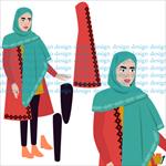 فایل-لایه-باز-وکتور-زن-جوان-ایرانی-با-پوشش-مانتو-و-روسری
