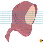 وکتور-لایه-باز-پوشش-اسلامی-روسری-صورتی-حاشیه-دار