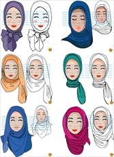 وکتور لایه باز طرح روسری و حجاب اسلامی